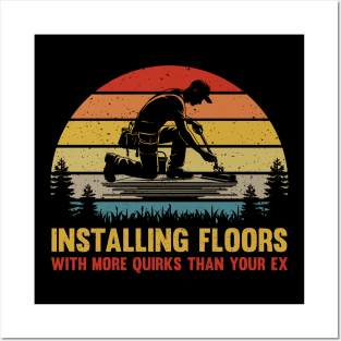 Retro Funny Flooring Installer Vintage Floor Installation Humor Posters and Art